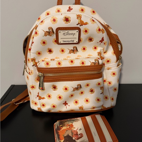 Loungefly Handbags - Limited Edition Loungefly Disney Fox and the Hound Backpack and Wallet